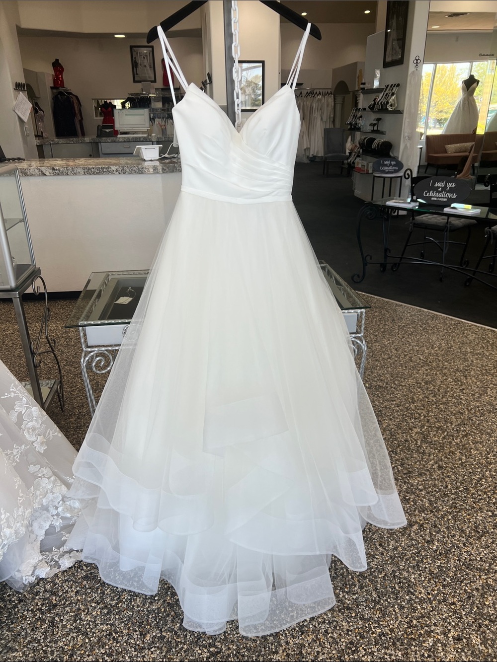 Ivory ruffle Tulle Bridal Dress